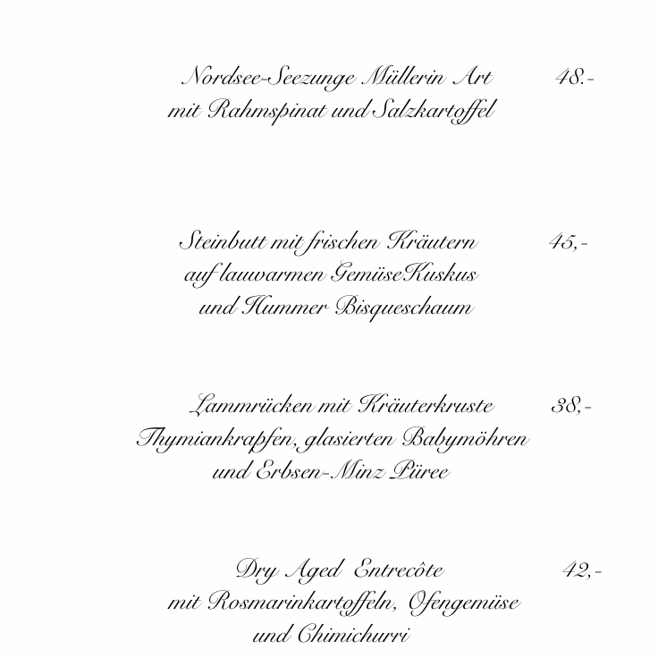 Restaurant-Kupferpfanne-Fuerth-Tischreservierung-Gemuetlich-Gehobene-Kueche-Hauptgang-Seezunge-Steinbutt-Lamm-Entrecote-Steak